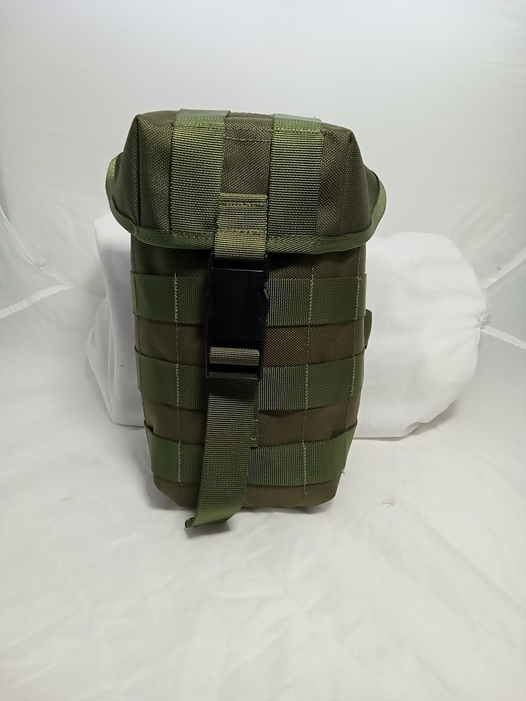 Utility pouch OLIVE, molle front, clip and"hook + loop" closure, molleattachment