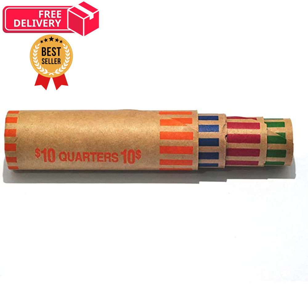 L LIKED Preformed Coin Wrappers Rolls (128 Assorted) - 128 Assorted, Assorted