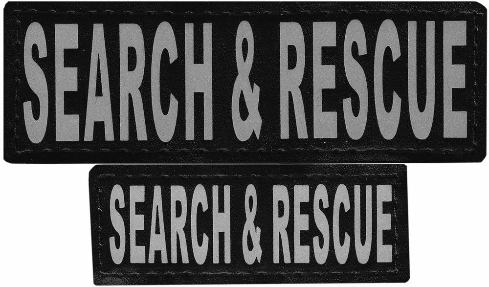 SEARCH AND RESCUE  Patch Reflective Extra Label Tag for Dog Harness Service