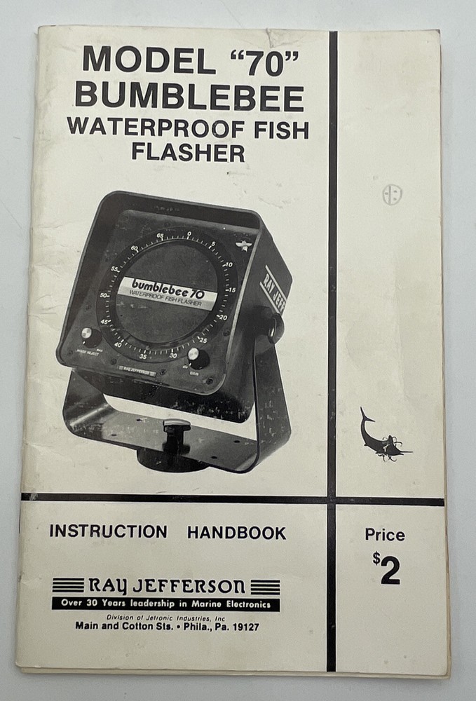 Ray Jefferson Fish Flasher Model 70 Bubblebee Instruction Handbook Schematic