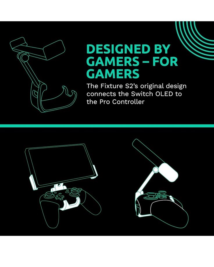 Fixture S2 Nintendo Switch OLED Pro Controller Mount - FAST SHIPPING