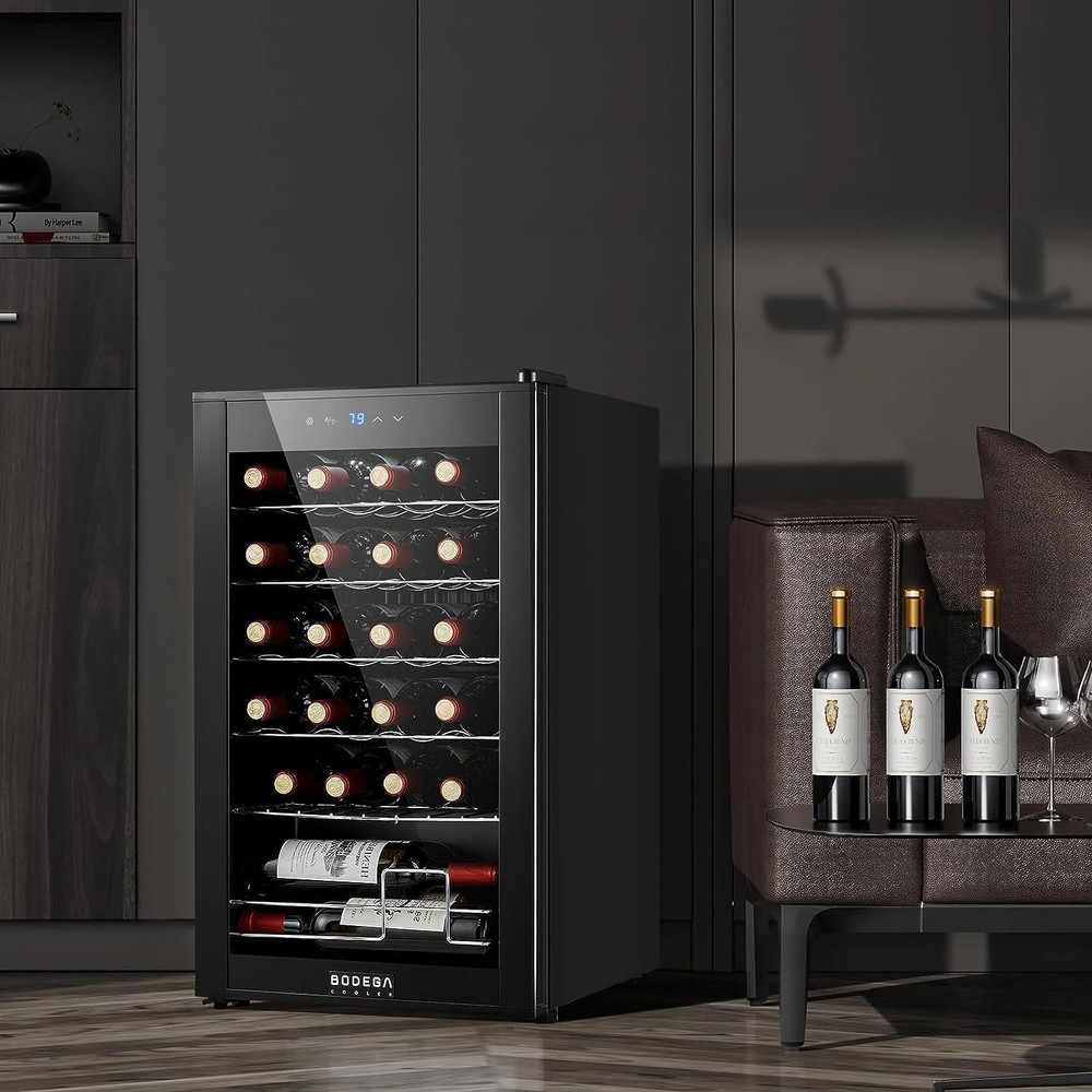 24 Bottle Wine Cooler Mini Fridge Digital Temperature Control Small Refrigerator