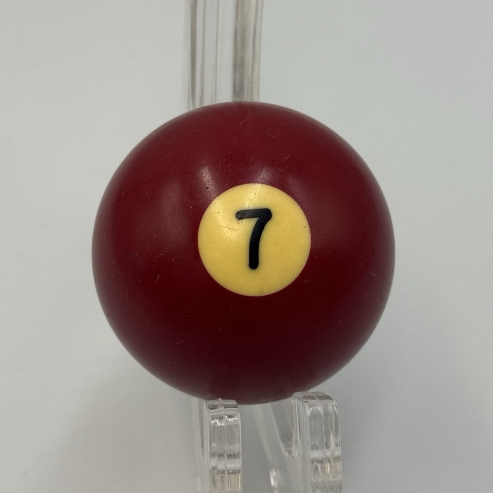 Vintage No. 7 Solid Red Pool Ball – 2” Billiard Replacement