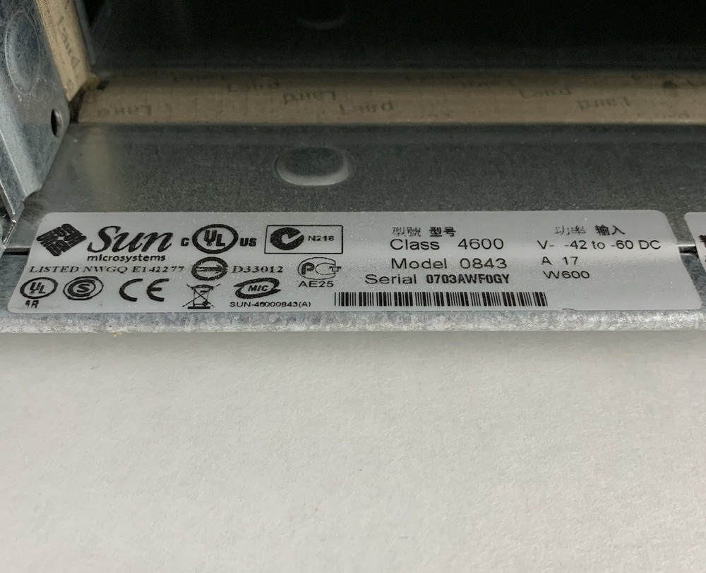 Sun Microsystems 0843 Class 4600 16 Bay Storage Array w/ Power Supplies
