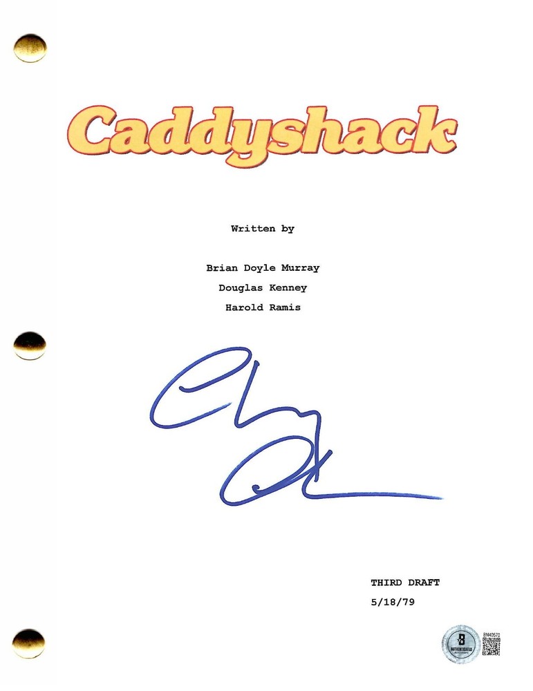 Chevy Chase Signed Caddyshack Full Script Authentic Autograph Beckett
