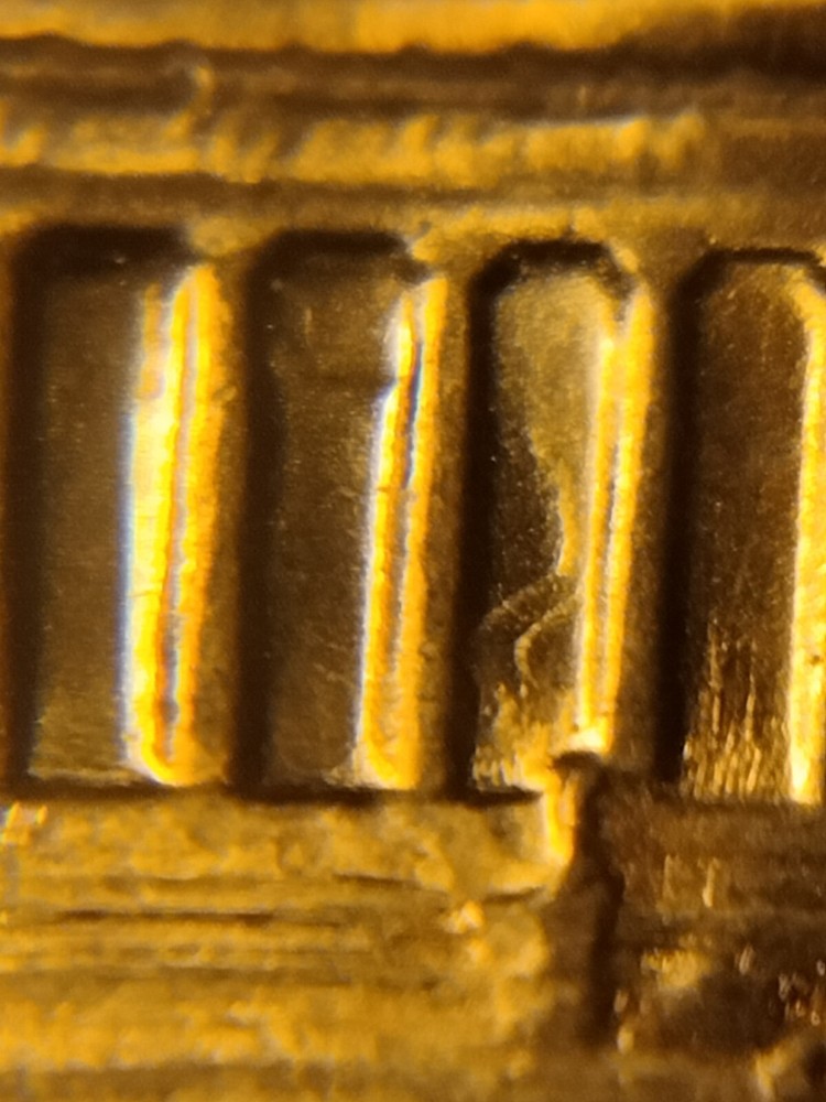 1985 P Lincoln Memorial Cent Die Clash Die Break Errors