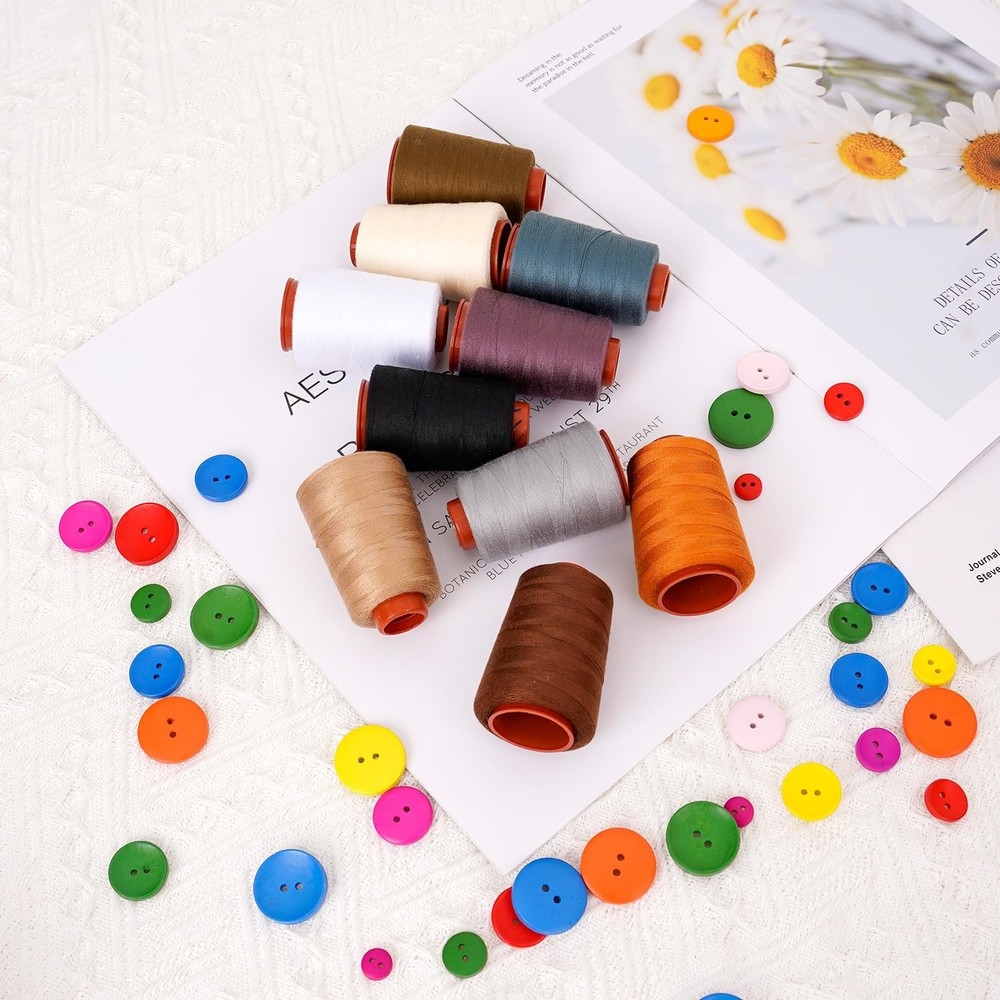 Sewing Thread Set, All Purpose Sewing Thread 40wt, 10 Spools Assorted Colors ...