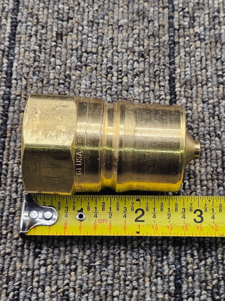 Parker BH8-61 Interchangeable Hydraulic Quick Coupling (Nipple/Plug) - Brass