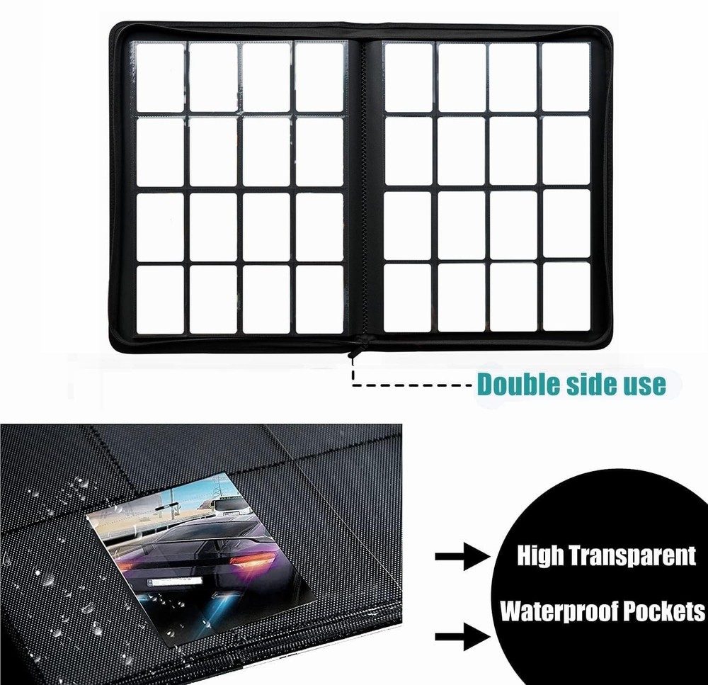 Premium 1664 Cards Capacity Binder, 16 Pocket Ringless Side-Loading Trading C...