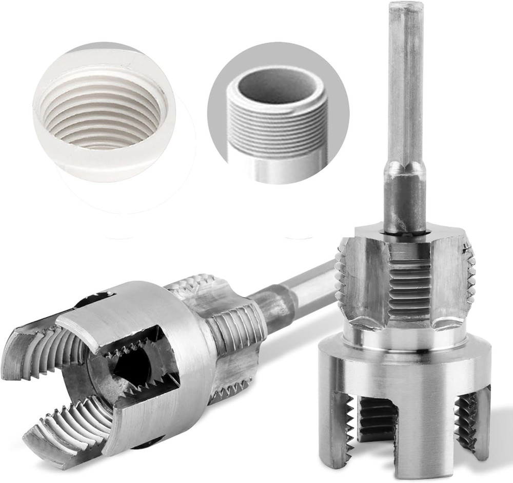 Pipe Threading Tool for Internal & External Threads, 2pcs Dual End 1/2" NPT & 3/