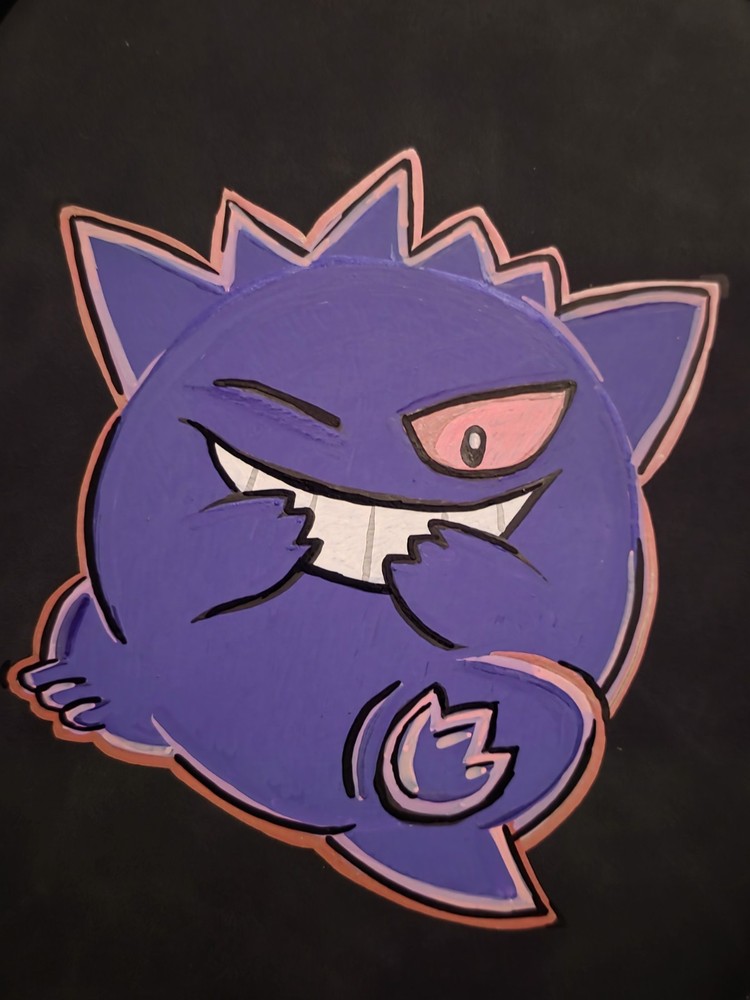 Hand-Painted Gengar Pokemon Top Loader Binder