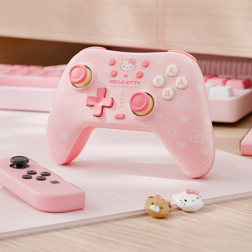 Pink Switch Controller,Hello Kitty Hall Effect Controllers Wireless for Switc...