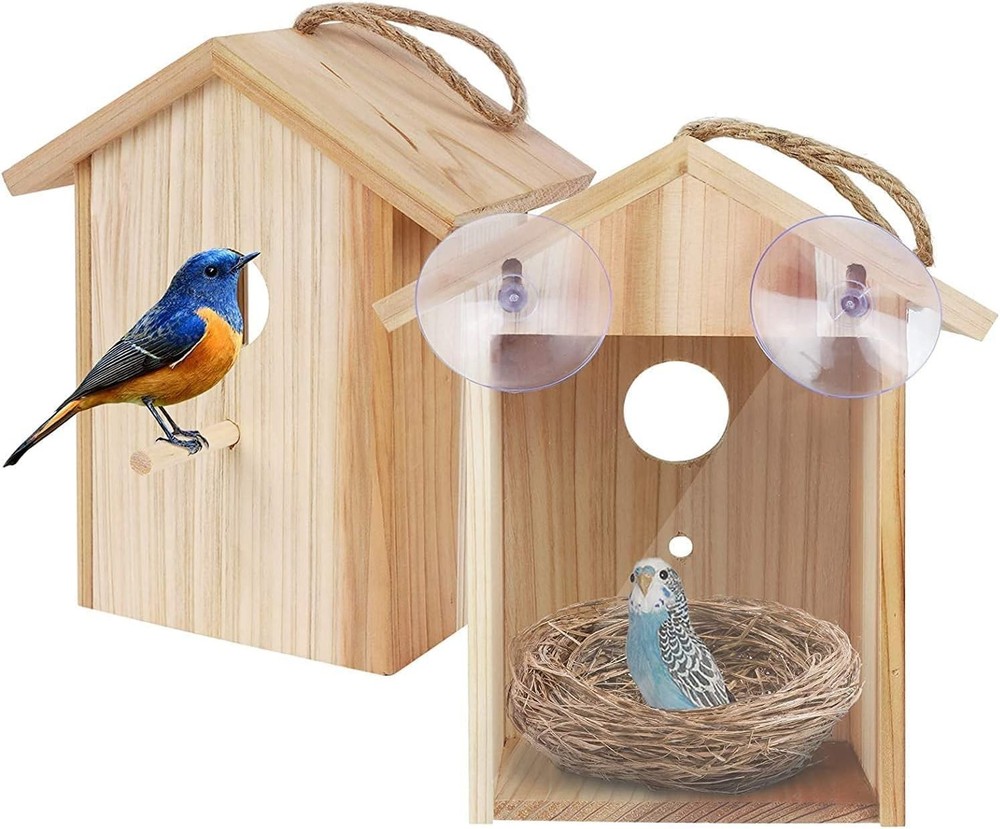 Transparent Window Bird Feeder, Easy Install Suction Cups