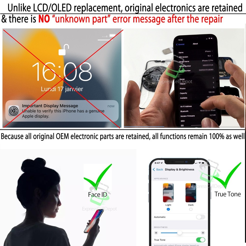 For Apple iPhone 15 Pro Max Screen Front Glass Only Replacement Kit Guide Tool