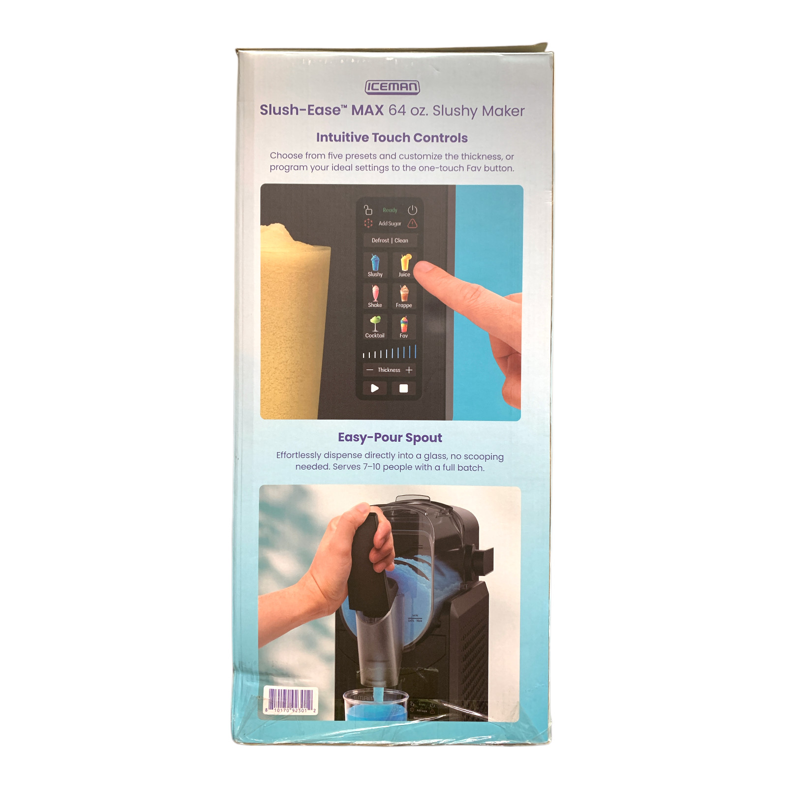 Iceman Slush-Ease Slushy Maker with Customizable Thickness, 64oz, Black