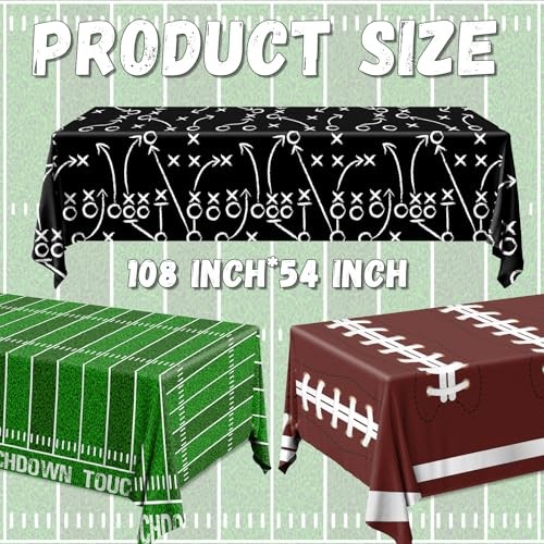 Football Party Decorations, Disposable Field Tablecloth Plastic Rectangular