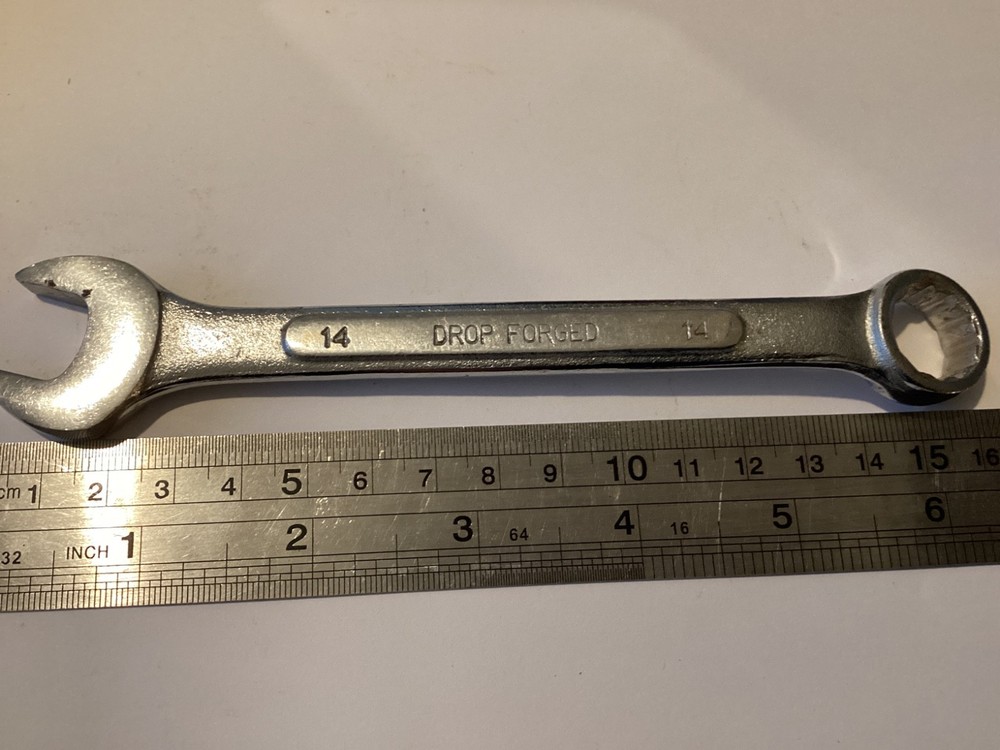 Drop forged ,combo spanner, size 14mm fl