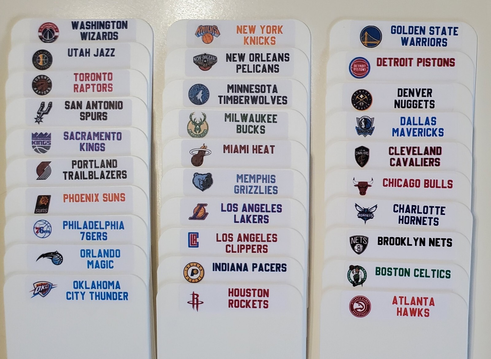 (30) TALL Sports Card Dividers with 30 FREE NBA Teams Logos Labels