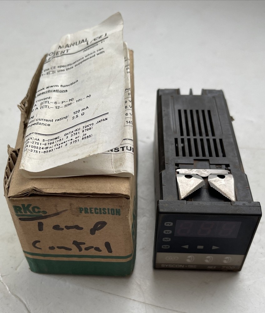 RKC S100FJA8-M*NN ZK-1087 05932 REX-S100 Temperature Controller 0-999F Syscon
