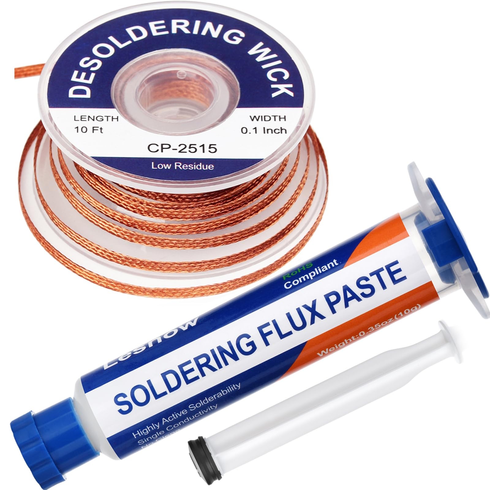 Lesnow Solder Flux Paste And Wick Braid, No Clean Soldering...