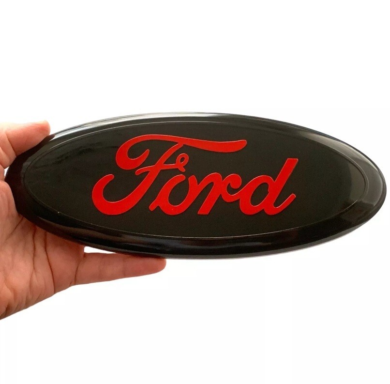 Ford Grille or Tailgate Red Emblem - 9" Logo