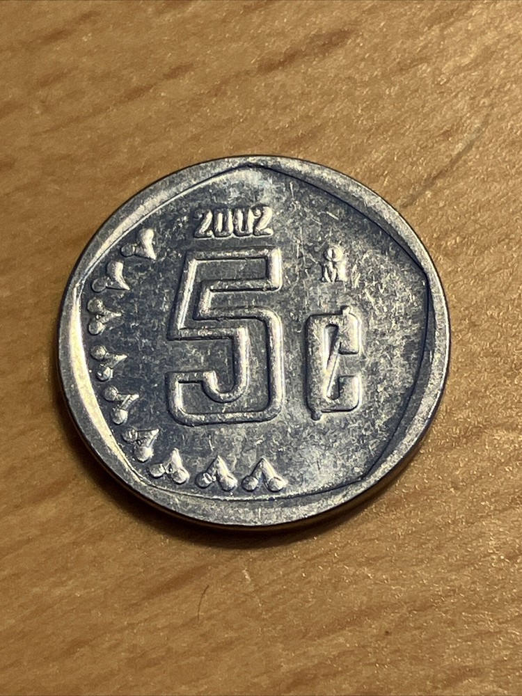 Mexico 5 Centavos 2002 As Pictured. Free Postage