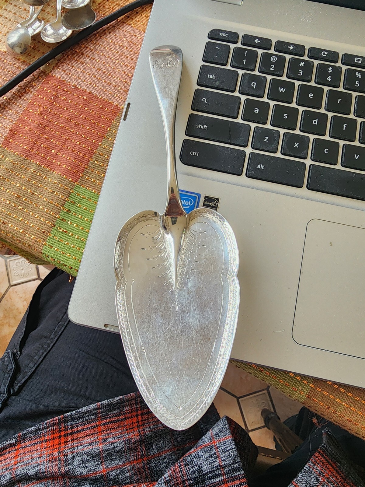 STERLING silver Pie dessert Server Farrington & Hunnewell 19th century