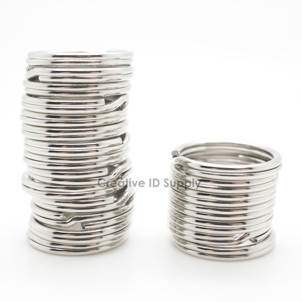 250pc KEYCHAIN SPLIT KEY RING 3/4" 20mm HEAVY DUTY KEY RING SILVER CLASP FINDING