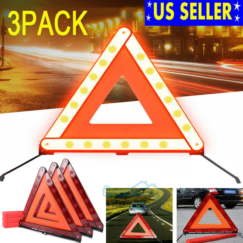 3X Warning Dot Approved Kit Triangle Emergency Shutdown Reflective Safety Board