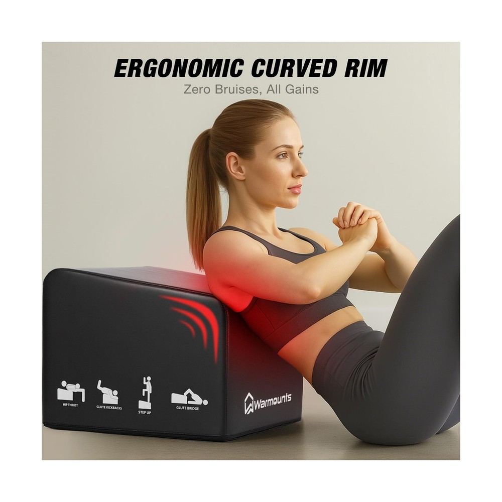 WARMOUNTS Hip Thrust Bench, Multi-Functional Hip Thrust Machine for Strength ...