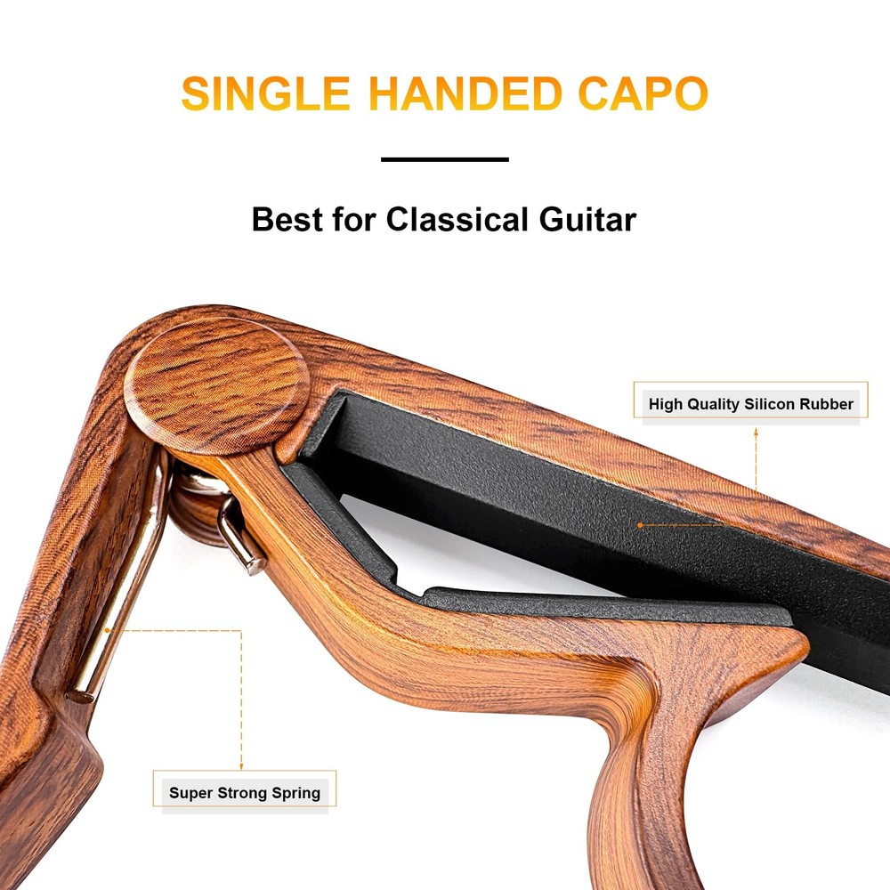 WINGO Classical Flat Guitar Capo for Nylon String Rosewood