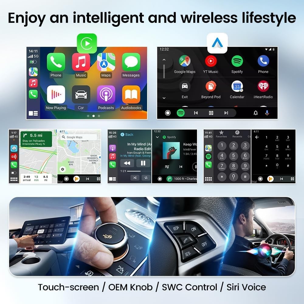 2 in 1 Bluetooth WIFI Convert Wired CarPlay Adapter to Wireless Android Auto