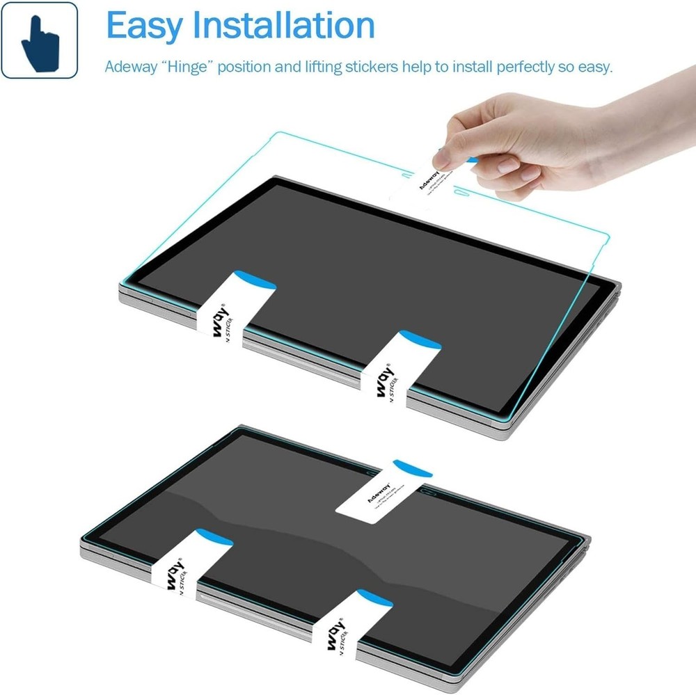 Adeway Microsoft Surface Pro 7 / Pro 7 Plus Screen Protector, Precise cutouts/Te