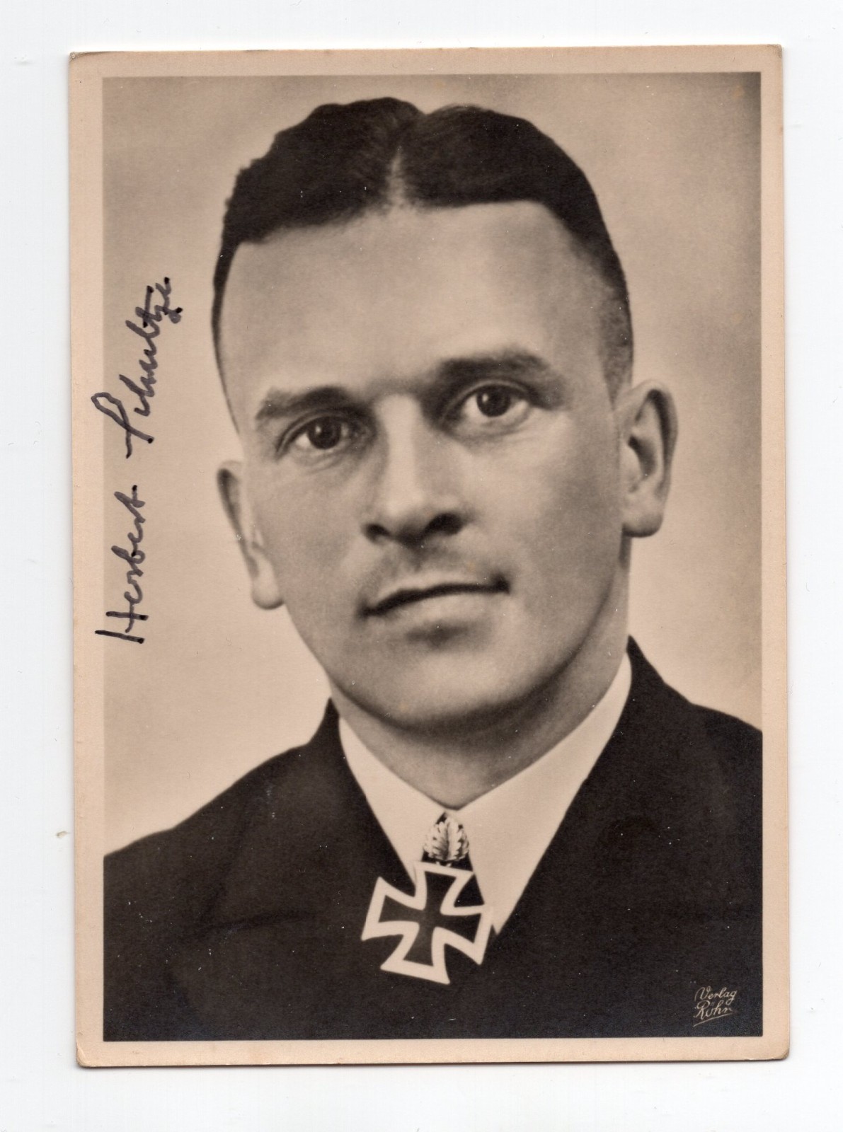 Knight's Cross & Oakleaves HERBERT SCHULTZE u-boat, signed photo