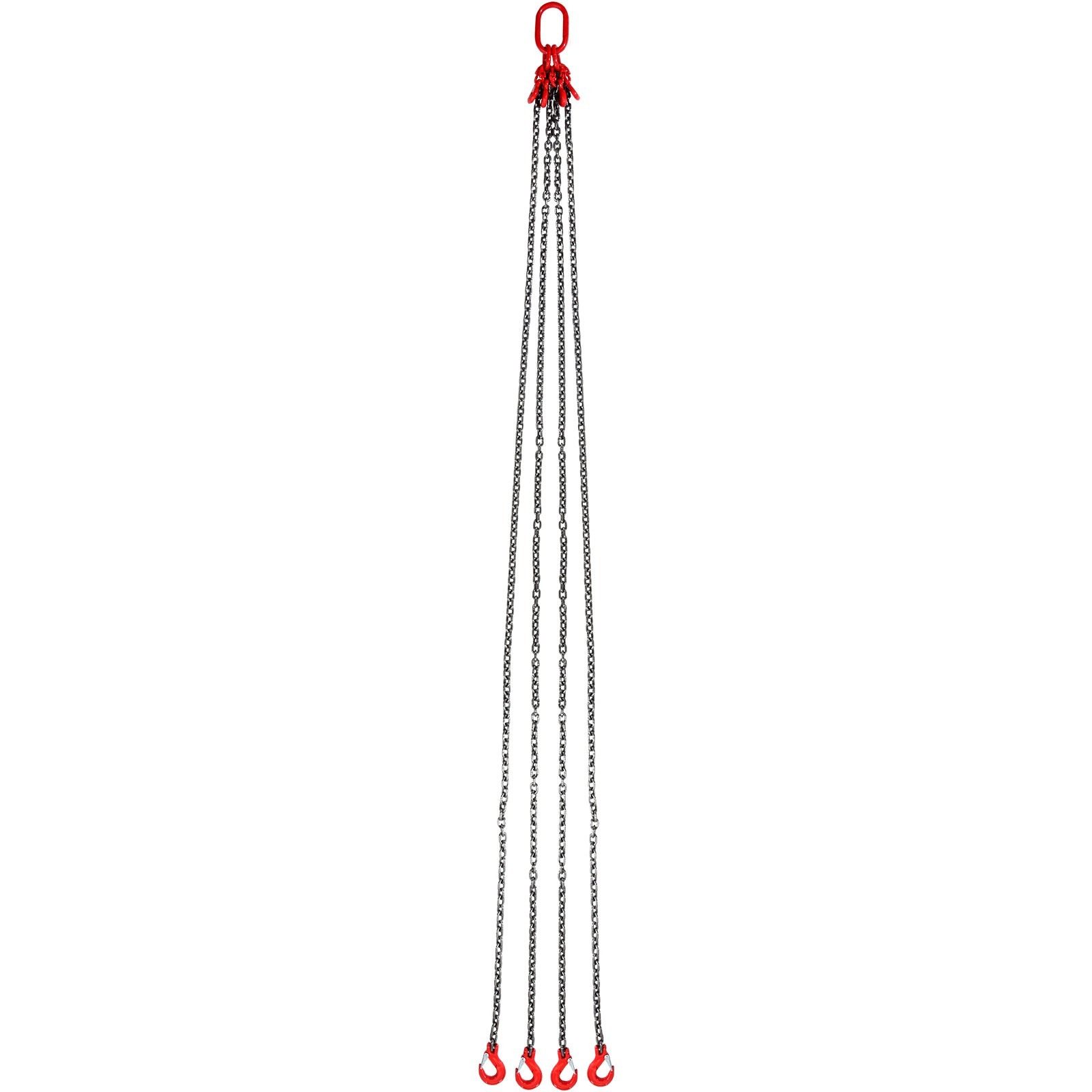 VEVOR 3/8" x 10' Chain Sling 4 Legs G80 Lifting Chain with Grab Hooks 18400 lbs