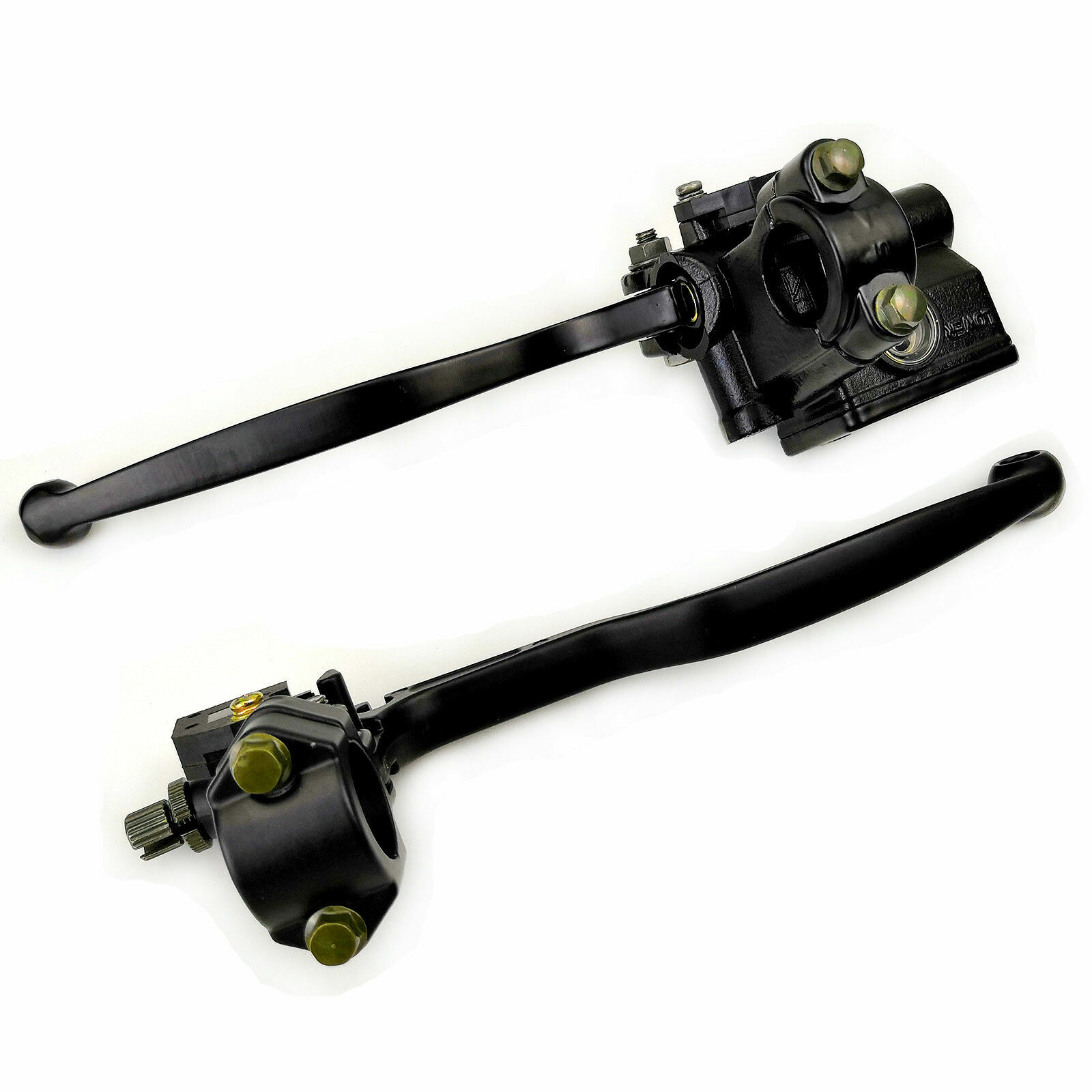 22mm Universal Motorcycle 7/8" Handlebar Brake Clutch Lever Master Cylinder Set