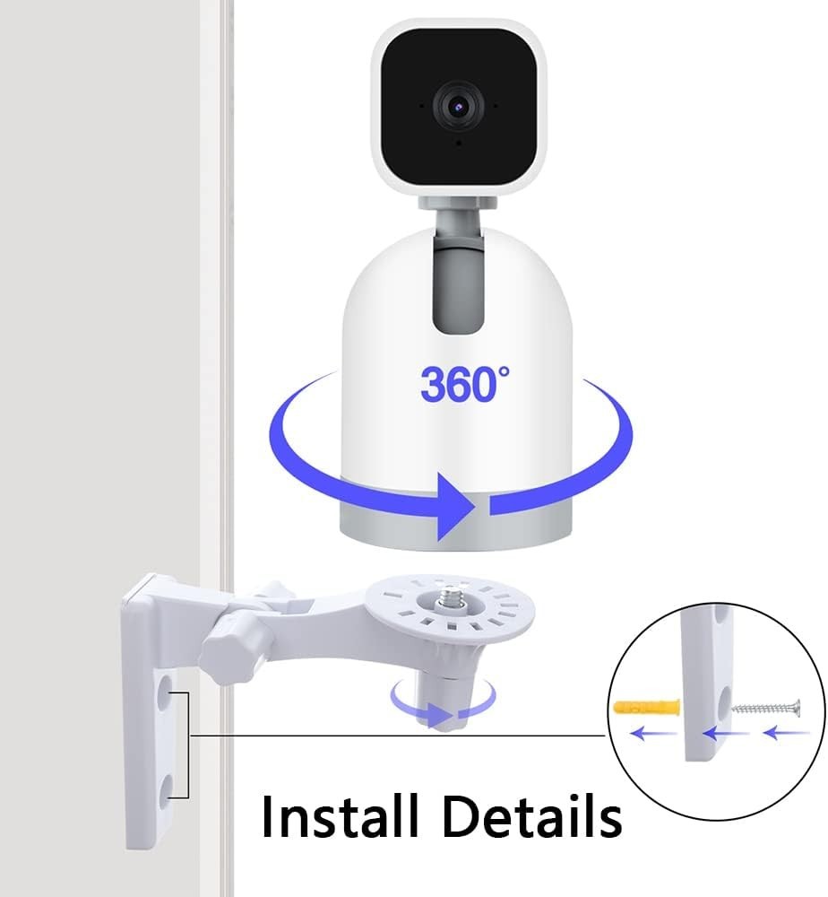 Versatile Camera Wall Mount Compatible with WYZE & Blink Mini - 180° Adjustable