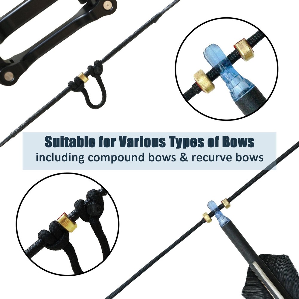 Archery Bow String Nocking Points Set – 20 Pcs Brass Nocking Points and Plier...