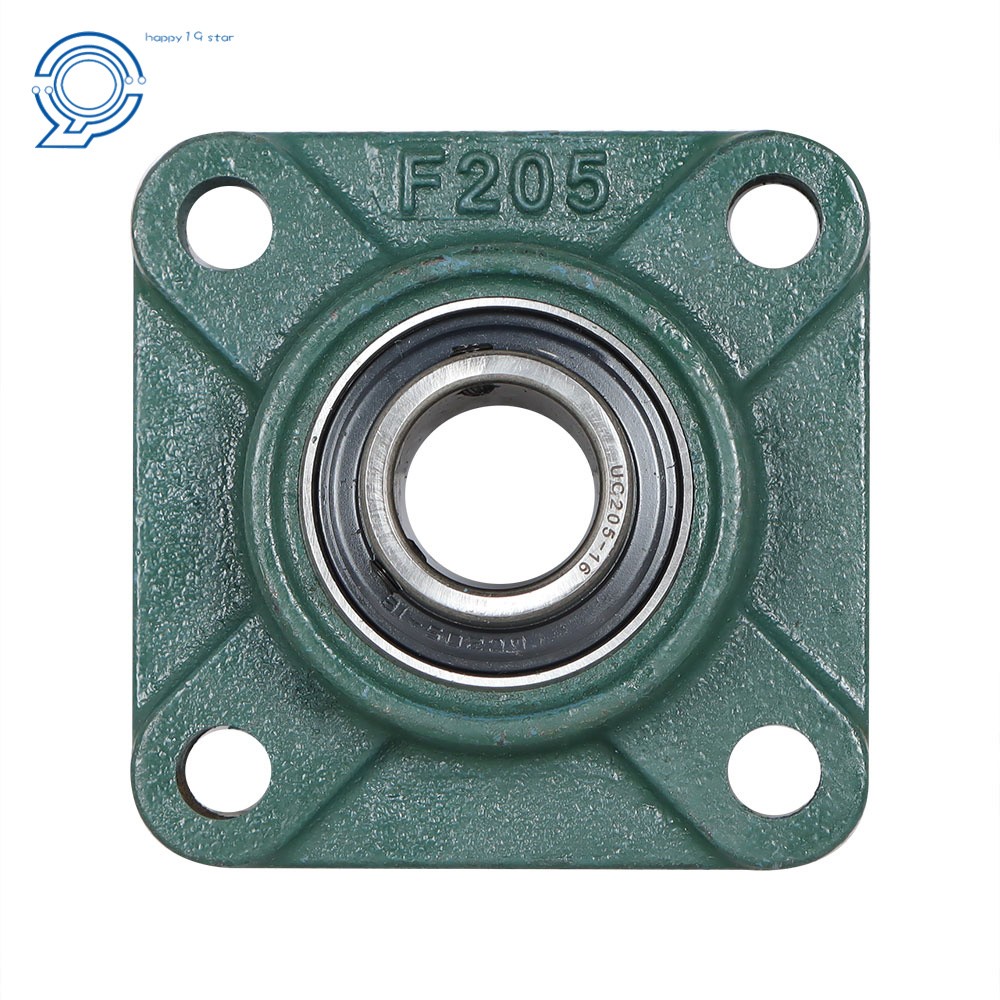 2 Pack UCF205-16 1" Bore Solid Base Pillow Block Flange Mounted Bearing 4 Bolt
