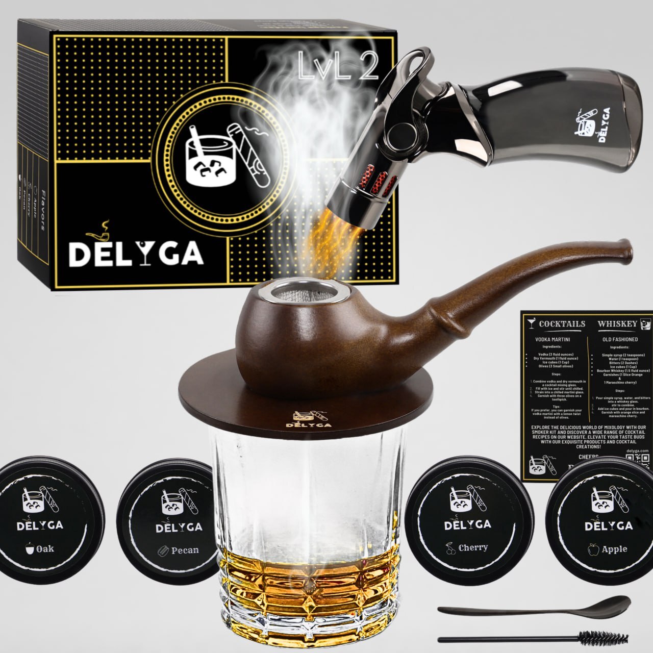 Cocktail Smoker Kit Torch Pipe Whiskey kit Father Dad Gift Christmas Men Unique