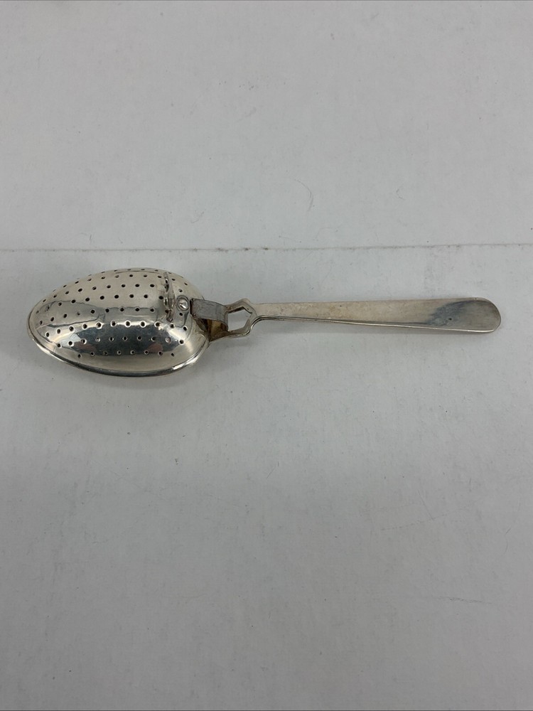 2 PACK Vintage E.P.N.S. Tea Infuser & Sugar Cube Olive Mechanical Tongs