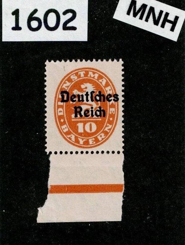 MNH stamp  Sc 053  German Republic Bavaria Bayern 1920 Overprint     #1602