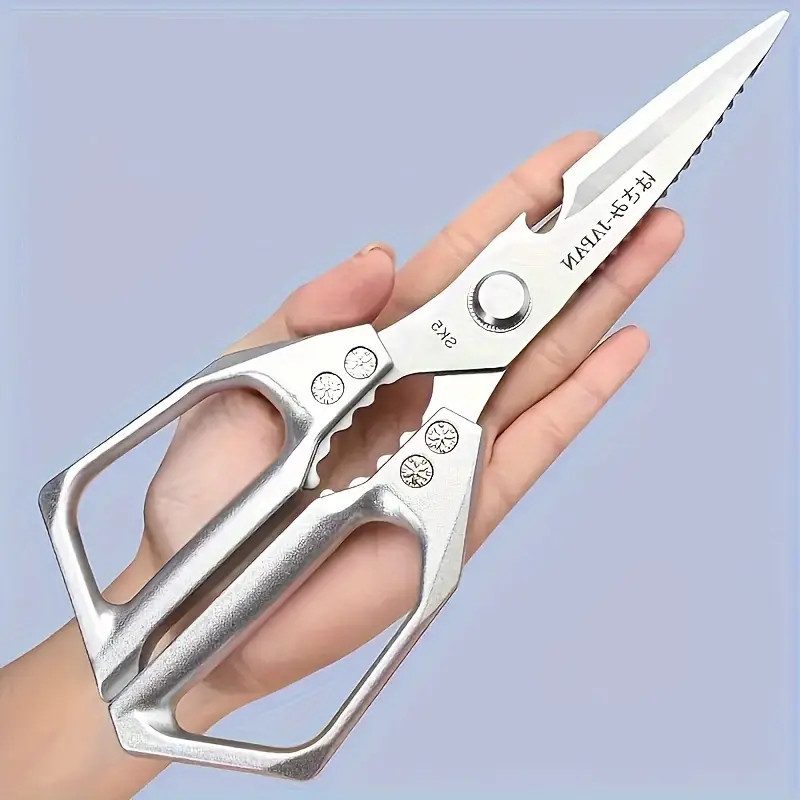 Multi - Functional Silver Kitchen Shears, Stainless Steel, Ideal for Cutting