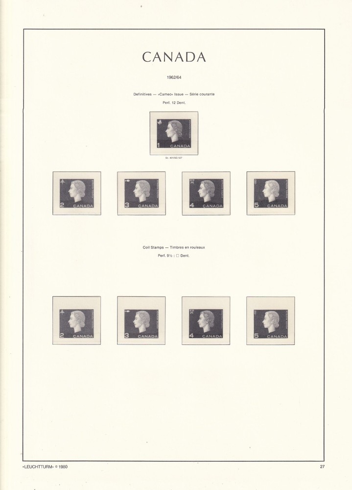 CANADA RED LIGHTHOUSE DL HINGELESS ALBUM & SLIPCASE PAGES 1952 -1990 LIST BELOW