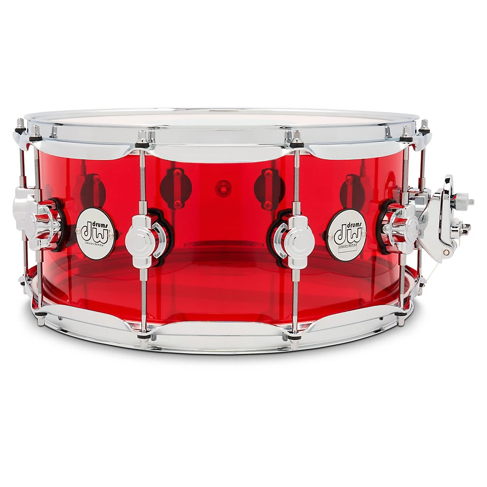 DW Design Series Acrylic Ruby Snare Drum 14 x 6.5 in. Ruby Glass