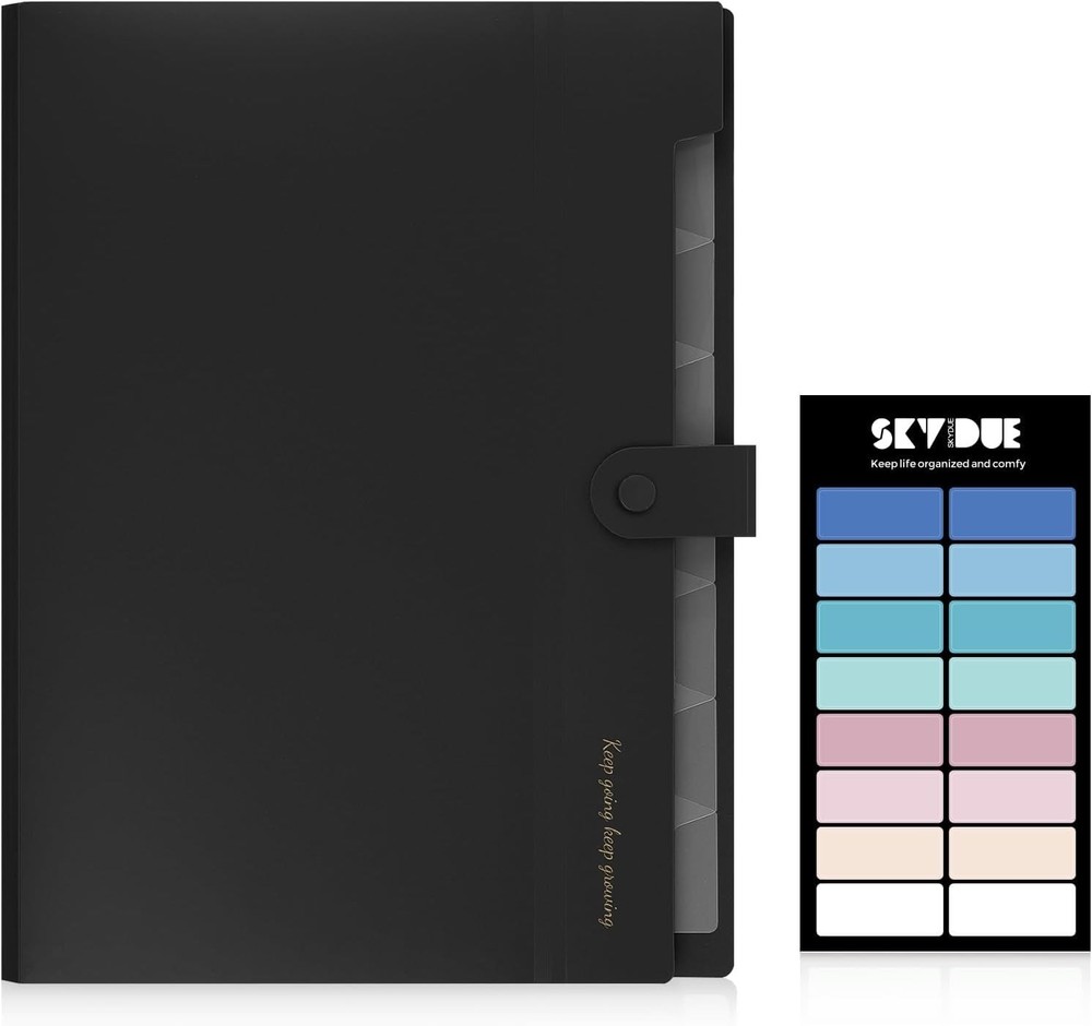 Large Expanding File Folder Organizer with 8 Pockets for A4 Letter Documents