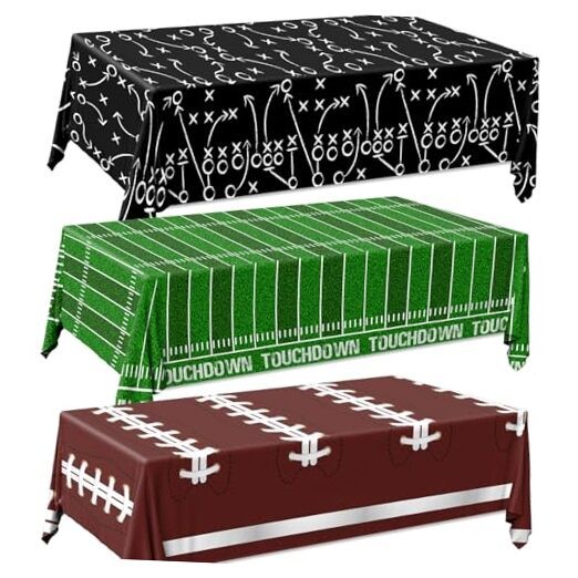 Football Party Decorations, Disposable Field Tablecloth Plastic Rectangular