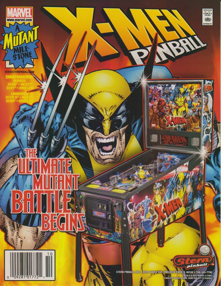 2012 STERN X-MEN PINBALL FLYER