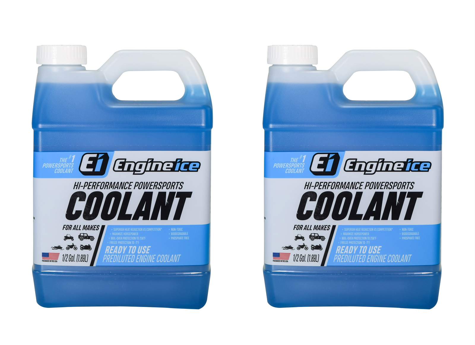 2 Pack ENGINE ICE 1/2 GAL HIGH PERFORMANCE COOLANT NON-TOXIC BIODEGRADABLE 64oz