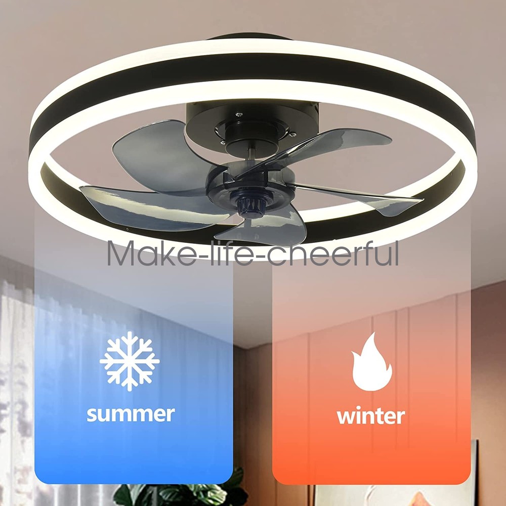 Modern Chandelier Ceiling Fan Dimmable LED Reversible 6 Speeds Wide Application